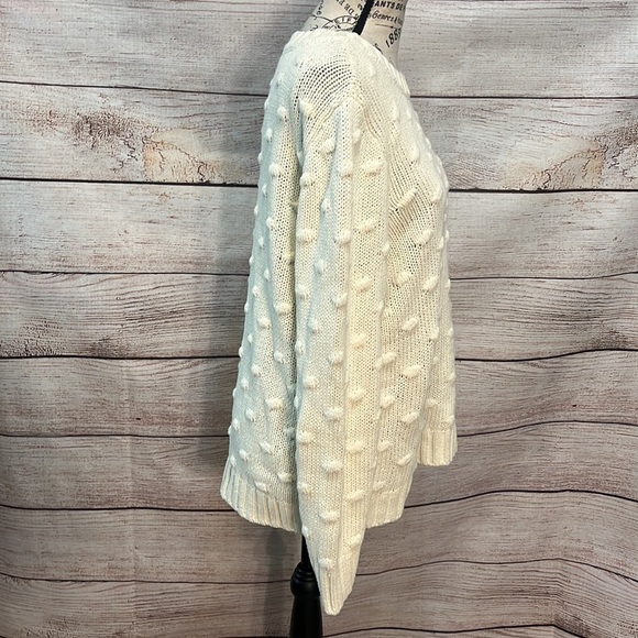 Vince Camuto Popcorn Sweater Antique White Cotton Size Large - Picture 5 of 10